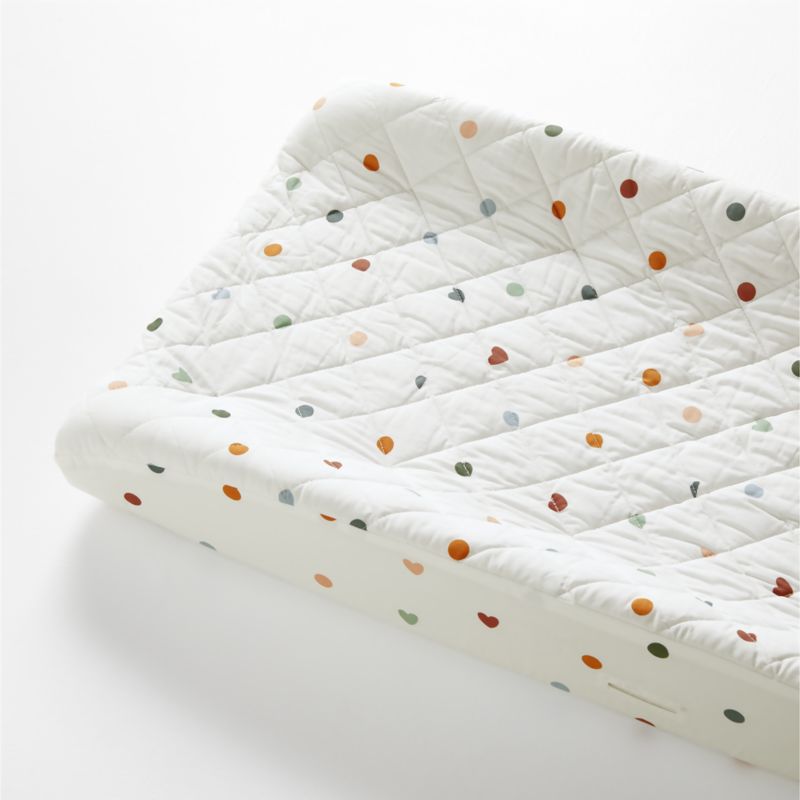 Geo Heart Organic Colorful Baby Changing Pad Cover Crate & Kids