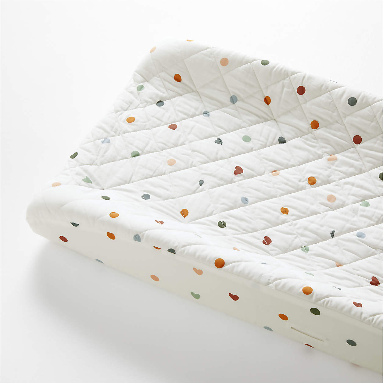 Geo Heart Organic Cotton Colorful Baby Changing Pad Cover + Reviews