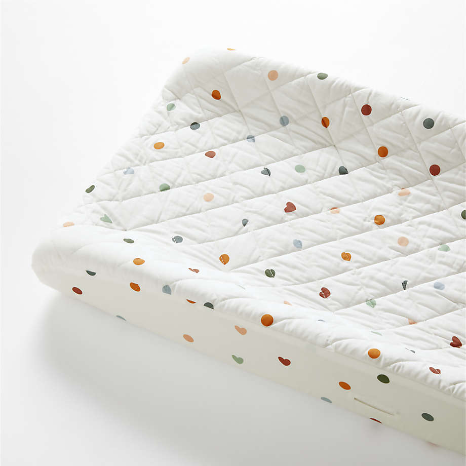 Geo Heart Organic Colorful Baby Changing Pad Cover Crate & Kids