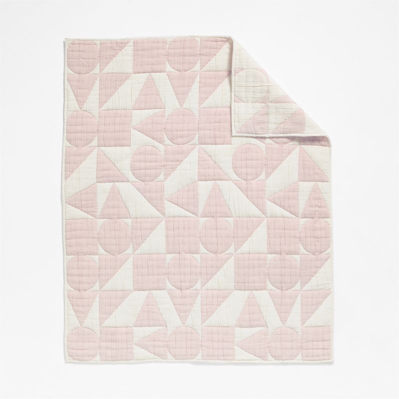 Geo Matelasse Orchid Rose Organic Cotton Baby Crib Quilt - image 2 of 3