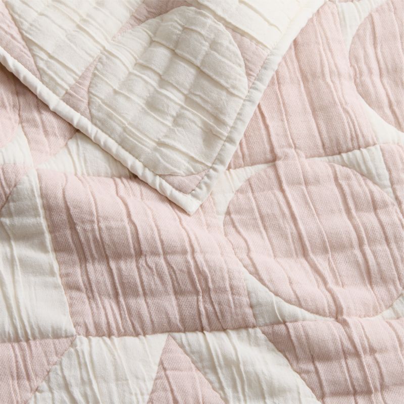 Geo Matelasse Orchid Rose Organic Cotton Baby Crib Quilt - image 1 of 3