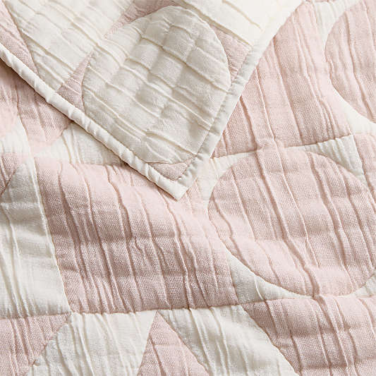 Geo Matelasse Orchid Rose Organic Cotton Baby Crib Quilt