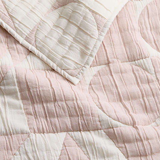 Geo Matelasse Orchid Rose 100% Organic Cotton Baby Crib Quilt