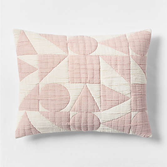 Geo Matelasse Orchid Rose Organic Cotton Kids Pillow Sham