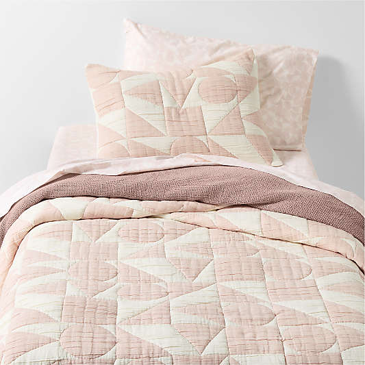 Geo Matelasse Orchid Rose Organic Cotton Kids Quilt