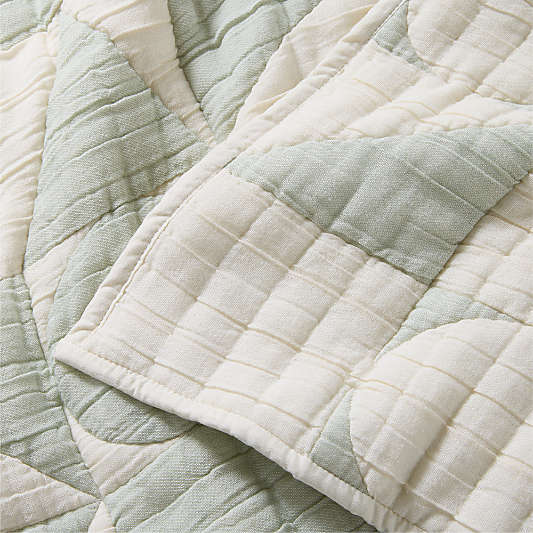 Geo Matelasse Muted Teal Organic Cotton Kids Quilt