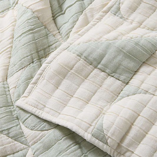Geo Matelasse Muted Teal Organic Cotton Kids Quilt