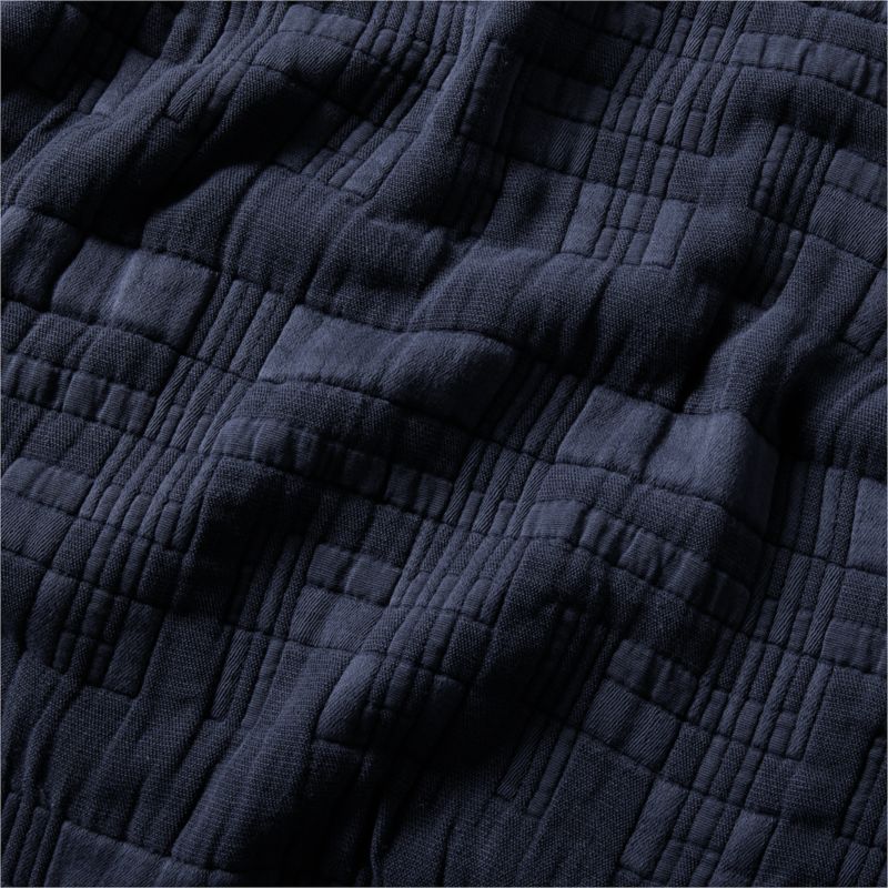 Geo Matelasse Organic Cotton Deep Indigo King Bed Blanket - image 3 of 4