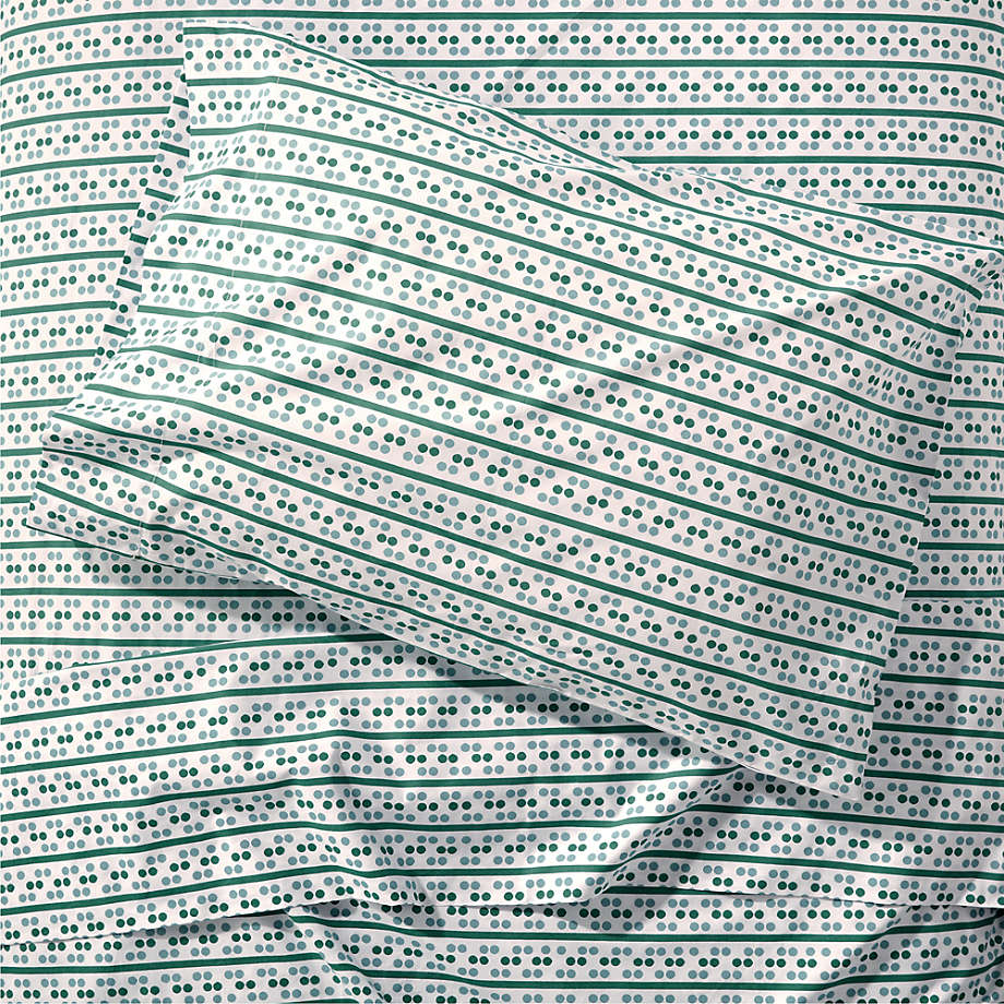 Teal Geo Pattern Organic Kids Twin Sheet Set + Reviews Crate & Kids