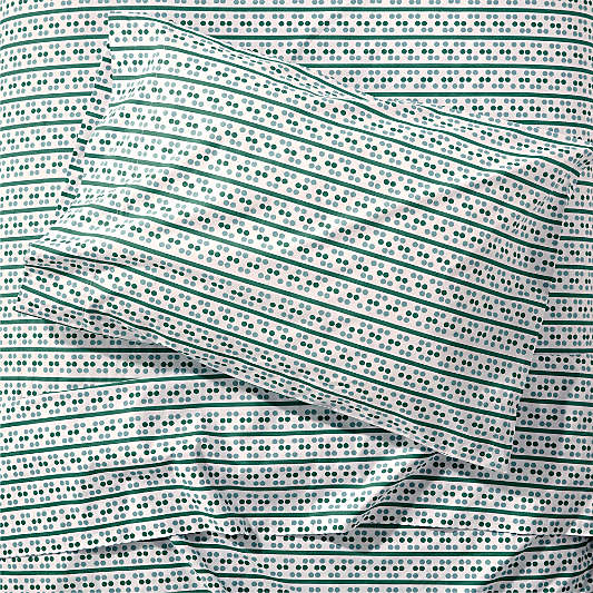 Kids Organic Patterned Teal Twin Sheet Set