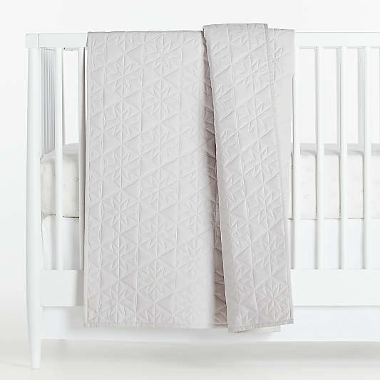 Grey Geo Star Crib Quilt