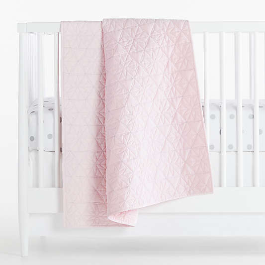 Pink Geo Star Crib Quilt