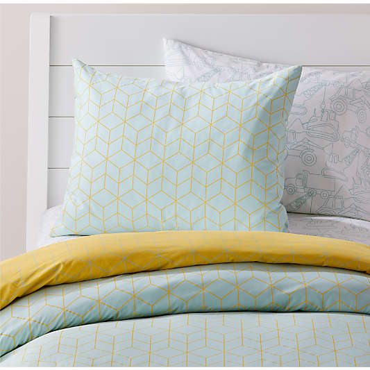 Organic Geo Tile Mint Pillow Sham