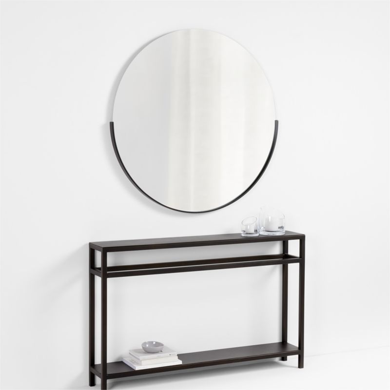 Gerald Large Round Black Wall Mirror - image 2 of 6