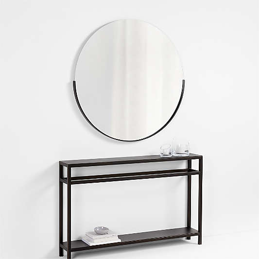 Gerald Large Round Black Wall Mirror