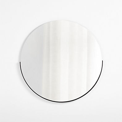 View Gerald Large Round Black Wall Mirror details