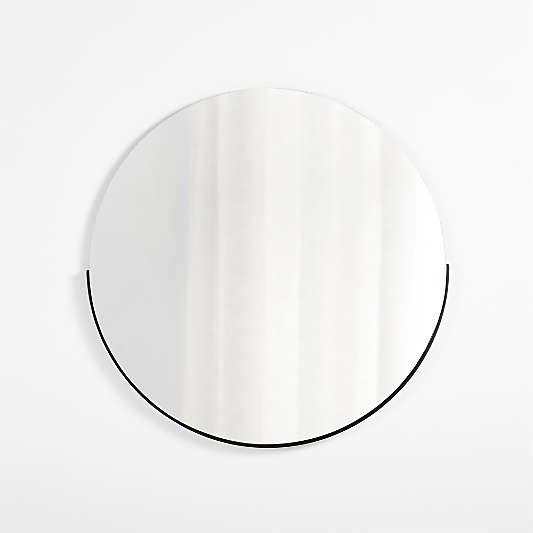 Gerald Large Round Black Wall Mirror