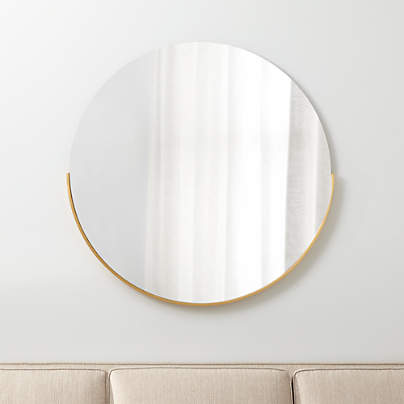 Gerald Large Round Rose Gold Wall Mirror + Reviews | Crate & Barrel