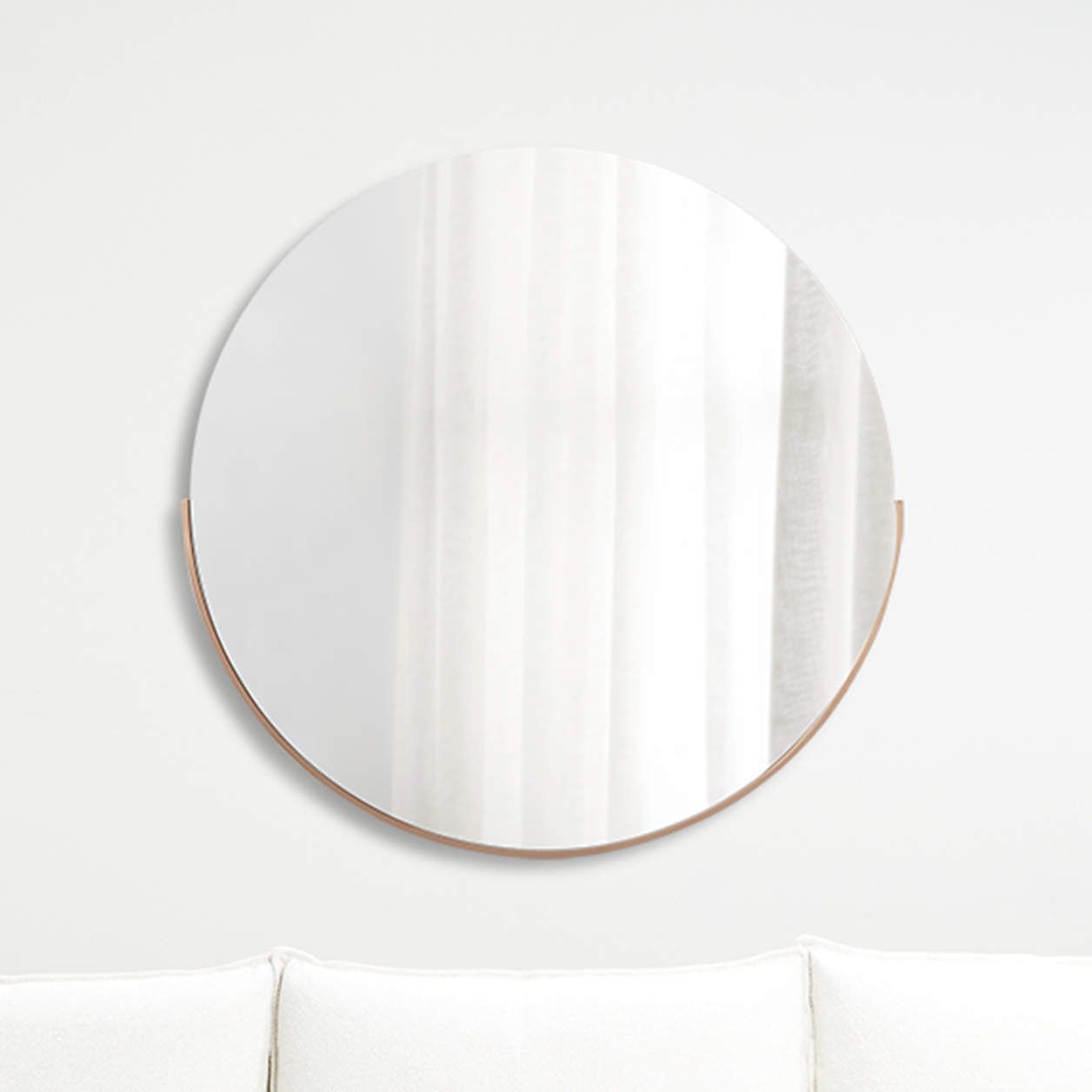 Gerald Large Round Rose Gold Wall Mirror + Reviews Crate & Barrel