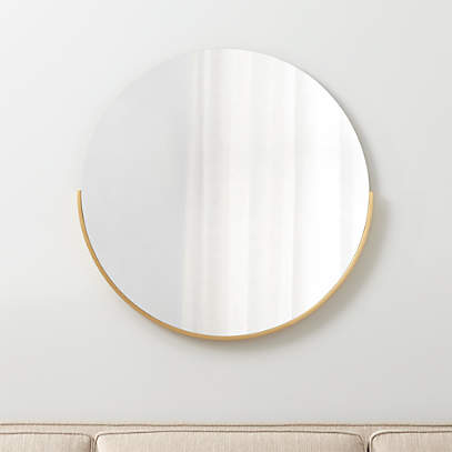 Gerald Small Round Gold Wall Mirror, Gold Decorative Mirror Canada