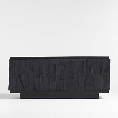 Gerhard 77.5" Black Wood and Resin Storage Media Console