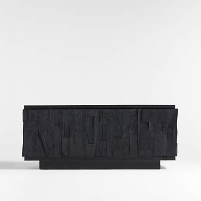 Gerhard 77.5" Black Wood and Resin Storage Media Console
