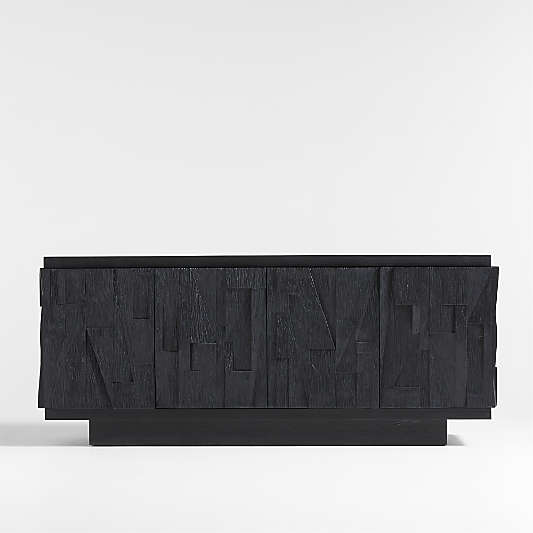 Gerhard 77.5" Black Wood and Resin Storage Media Console