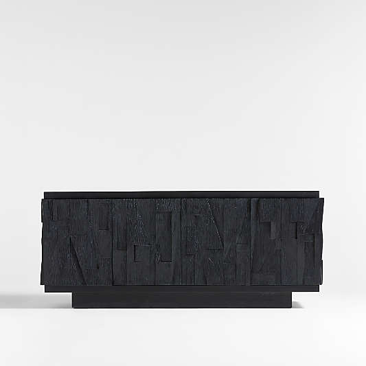 Gerhard 77.5" Black Wood and Resin Storage Media Console