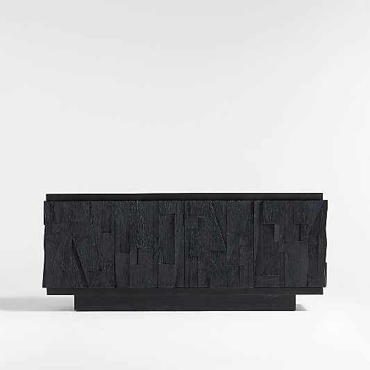 Gerhard 77.5" Black Wood and Resin Storage Media Console