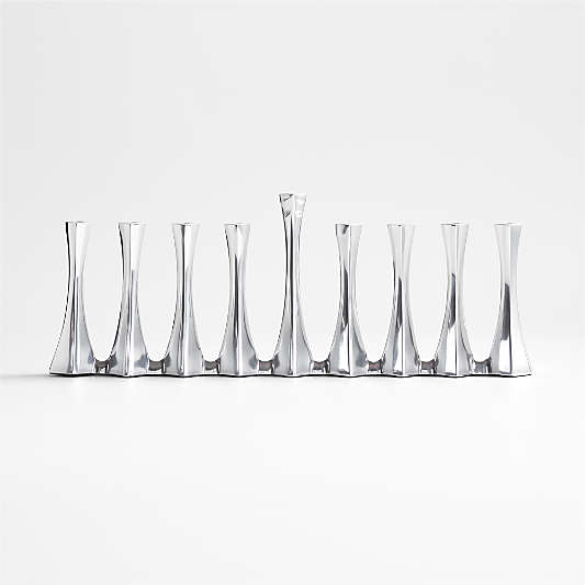 Gehry Chrome Silver Hanukkah Menorah