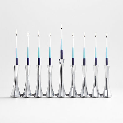 View Gehry Chrome Silver Hanukkah Menorah details