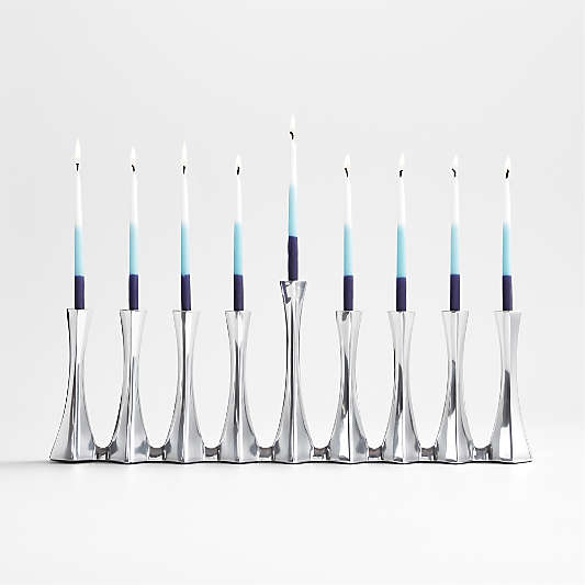 Gehry Chrome Silver Hanukkah Menorah