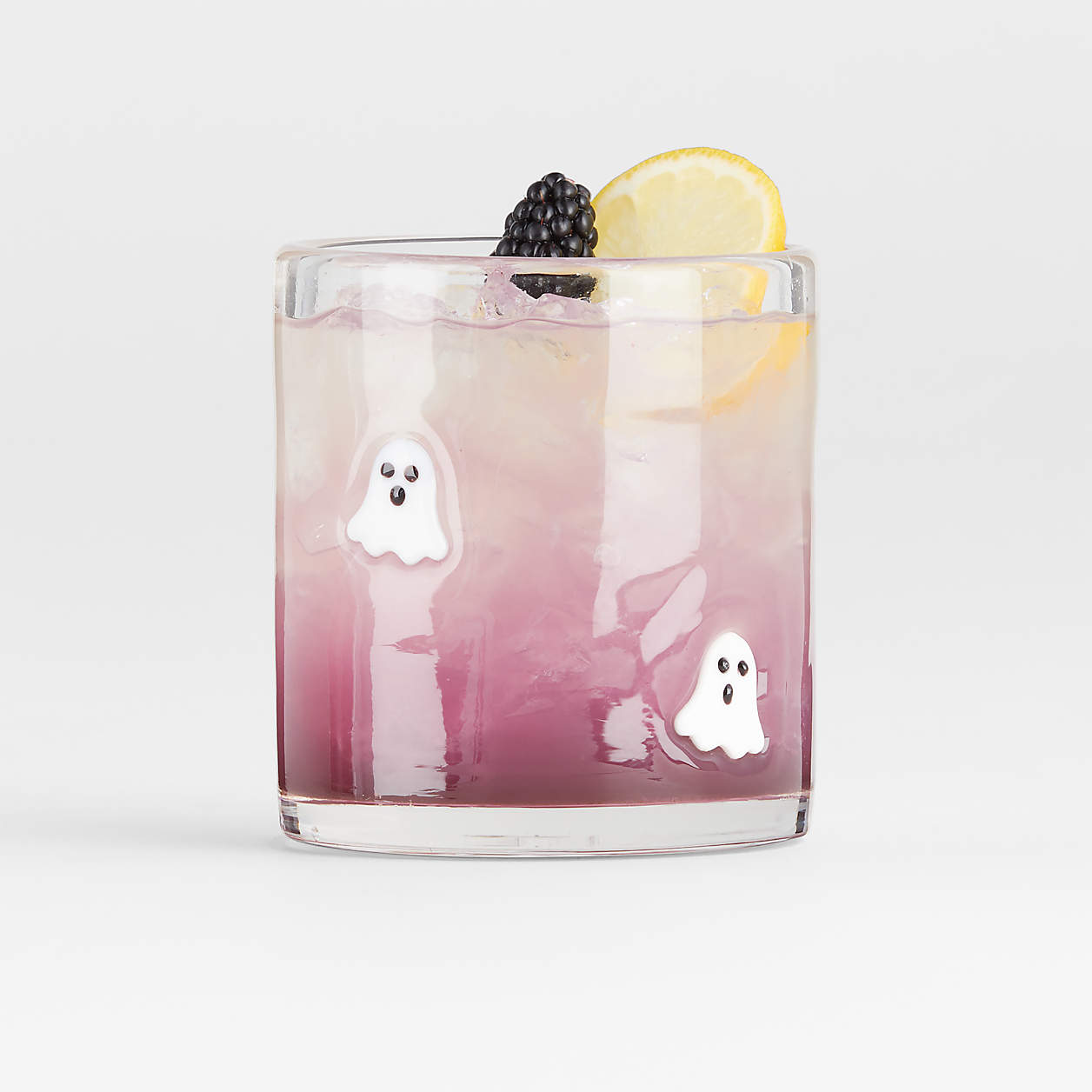 Halloween Ghost Double Old-Fashioned Glass | Crate & Barrel