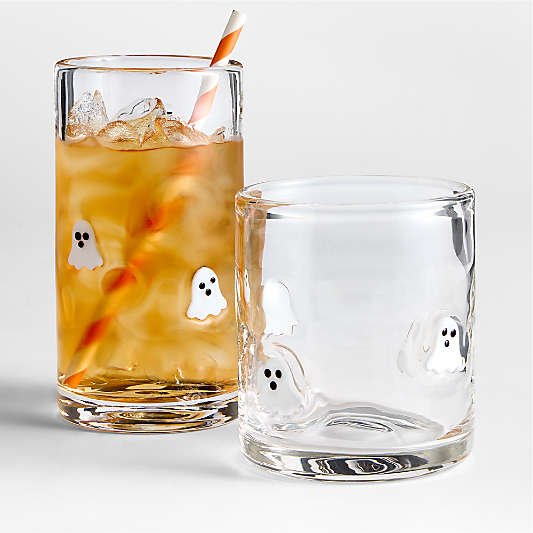 Halloween Ghost Icon 15-Oz. Double Old-Fashioned Glass