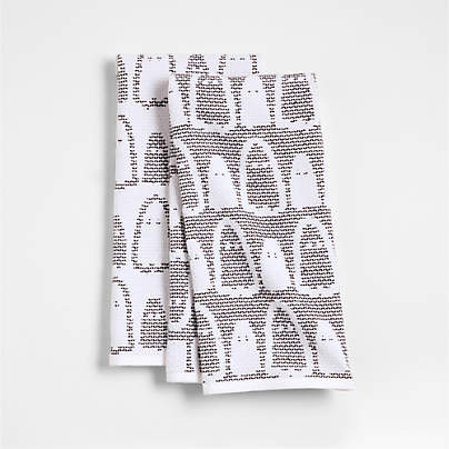 Ghost Textured Terry Organic Cotton Kitchen Towel, Set of 2