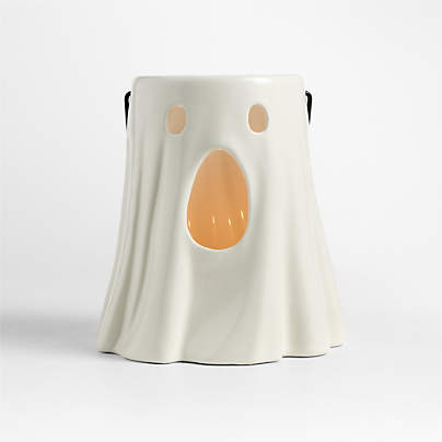 Ghost Small White Ceramic Indoor Lantern