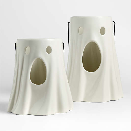 Ghost White Ceramic Indoor Lanterns