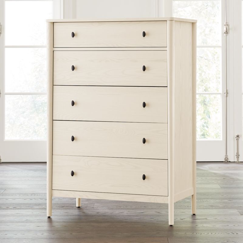 Gia Cream Ash 5-Drawer Dresser + 