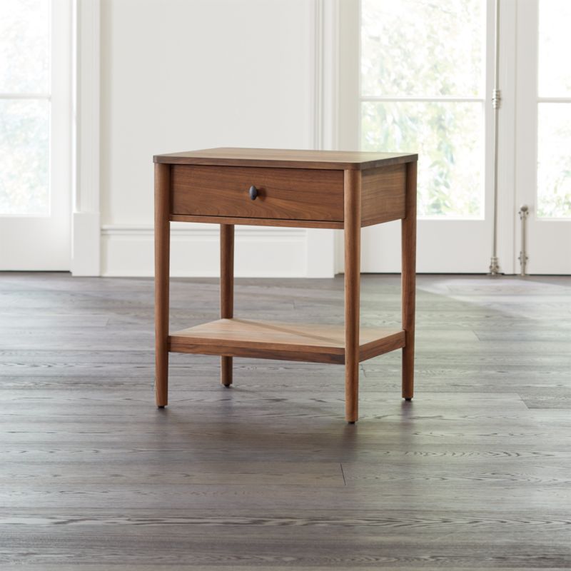 Gia Walnut Nightstand Crate & Barrel