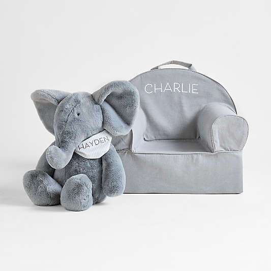 Crate Cuddlies Large Blue Elephant Kids Stuffed Animal