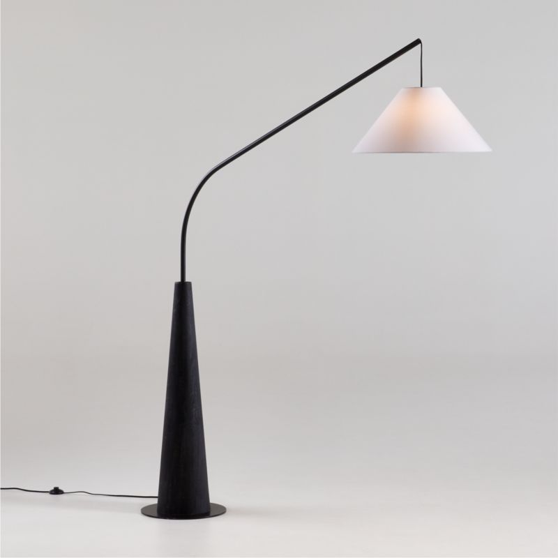 Gibson Black Hanging Arc Floor Lamp with Shade