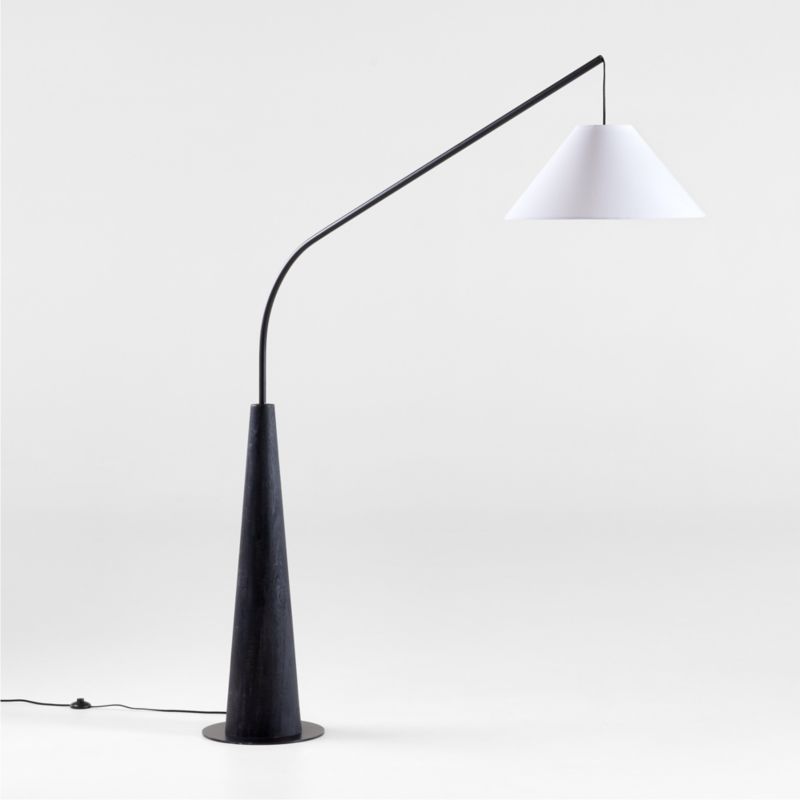 Gibson Black Hanging Arc Floor Lamp with Shade