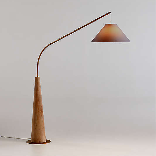 Gibson Natural Floor Lamp with Black Shade