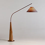 Arren Black Floor Lamp with Silver Angled Shade 56"