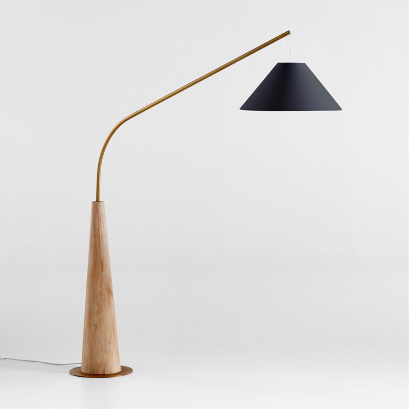 Gibson Natural Floor Lamp with Black Shade