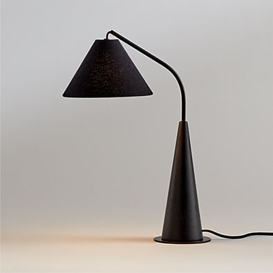 View Gibson Metal and Black Wood Table Lamp 20" details