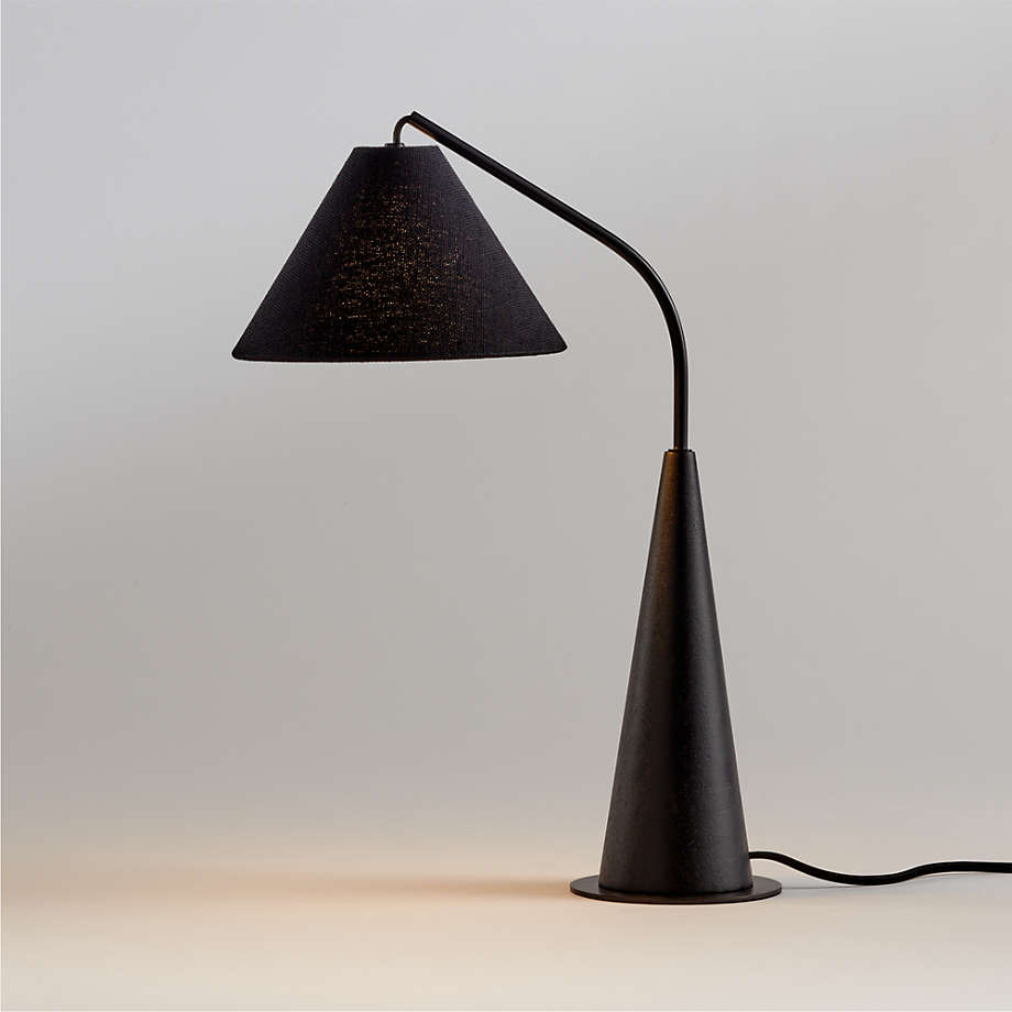 Gibson Metal and Black Wood Table Lamp