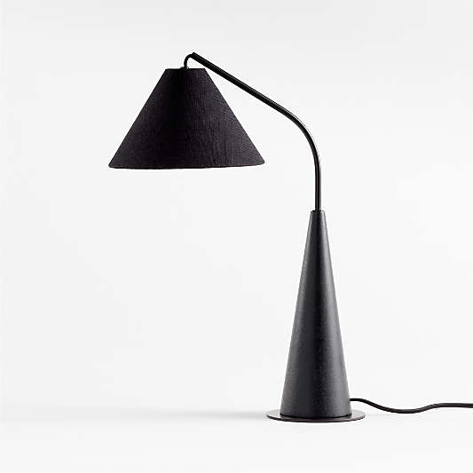 Gibson Metal and Black Wood Table Lamp 20"