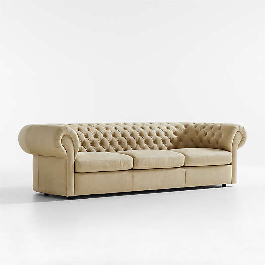 Gig Leather Chesterfield Sofa by Leanne Ford (90"-105")