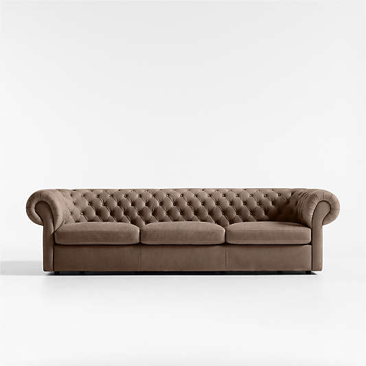 Gig Grande Leather Chesterfield Sofa 105" by Leanne Ford